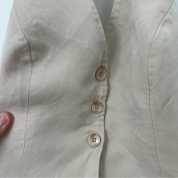 Anthropologie Astr Cream Wide Leg vestJumpsuit, size Small, linen rayon blend - Picture 12 of 13